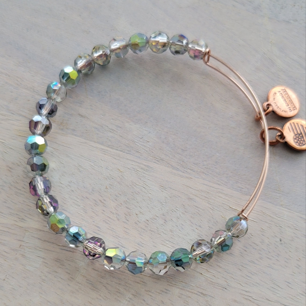 Rose Gold Alex and Ani Irredescent Beaded Bangle